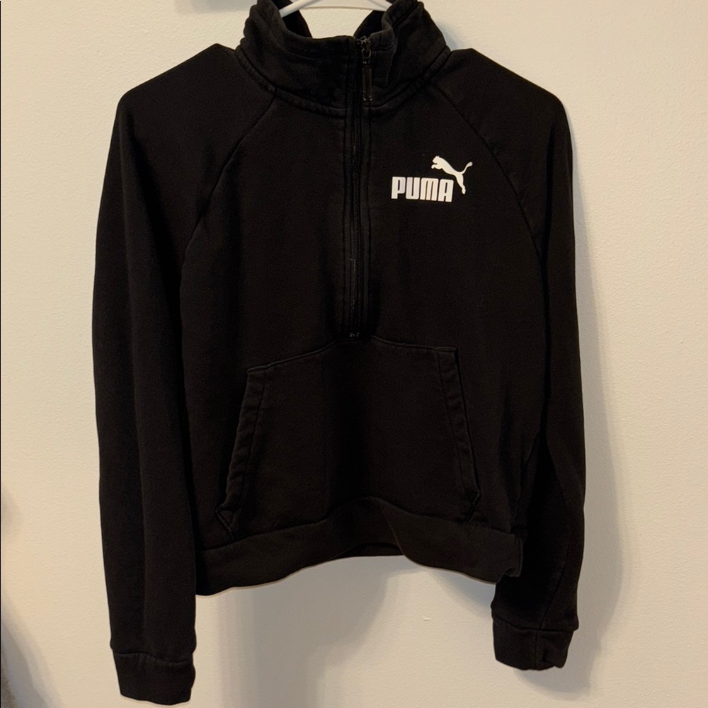 PUMA Black Half-Zip Sweatshirt
